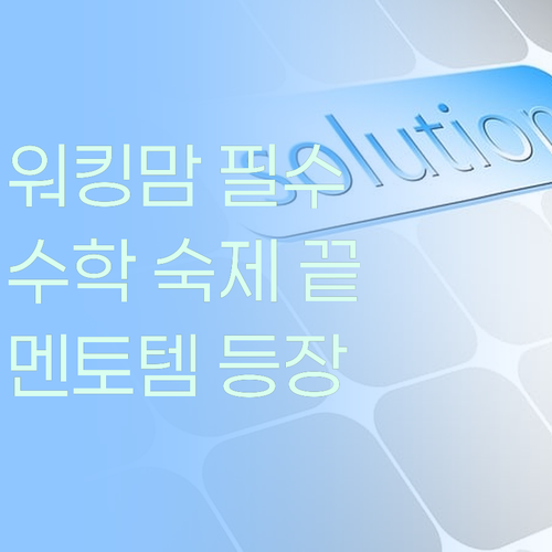 워킹맘 강추! 퍼스널멘토, 수학 숙제 해방템?! ✨