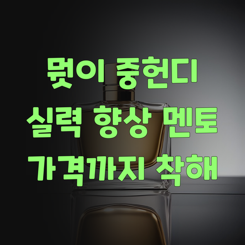 뭣이 중헌디? 퍼스널멘토는 실력 향상에 가격까지 착하다는 거 아니겄어~