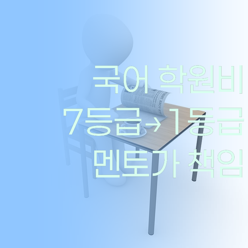 국어 학원비 아깝쥬? 7등급→1등급 멘토가 책임져요!