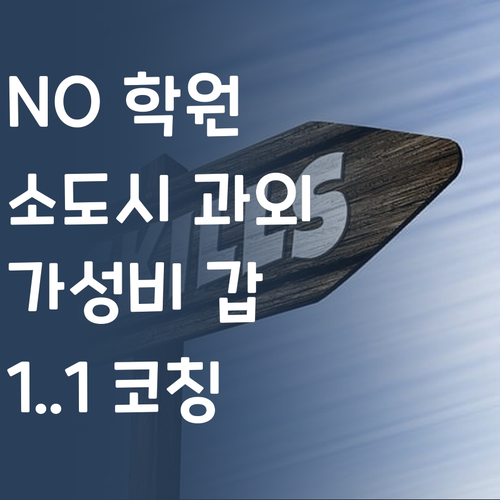 비싼 학원 필요 없어! 소도시 과학, 가성비 1:1 과외로!