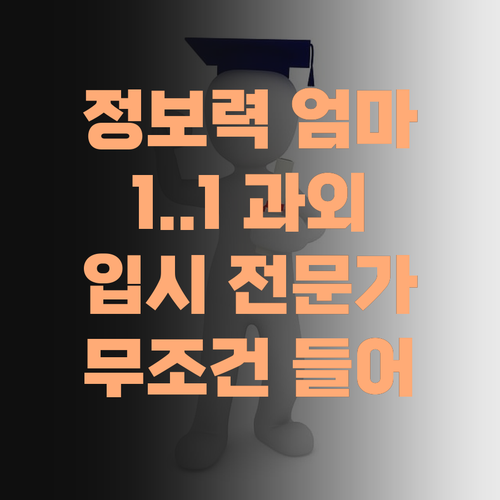 엄마는 정보력! 😎 퍼스널멘토 1:1 과외, 안 들으면 손해! 입시 전문가 쌤이 콕 찍어준다! 믿어보소..