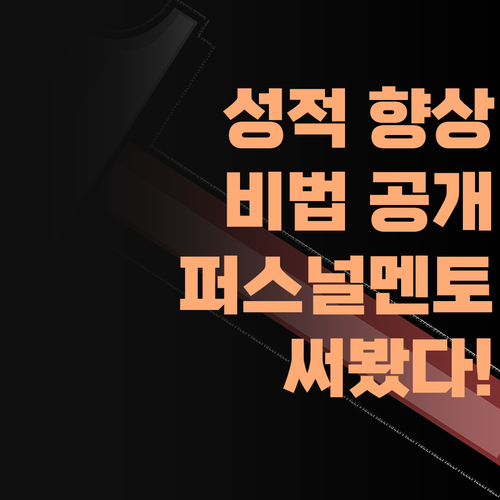애 성적 올리는 비법? 퍼스널멘토, 내가 함 써봤다!