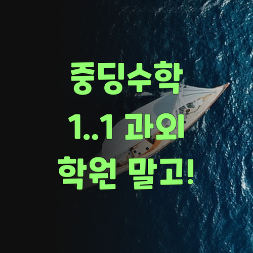 중딩 수학, 학원 대신 퍼스널멘토 1:1 과외가 답이여잉! ..