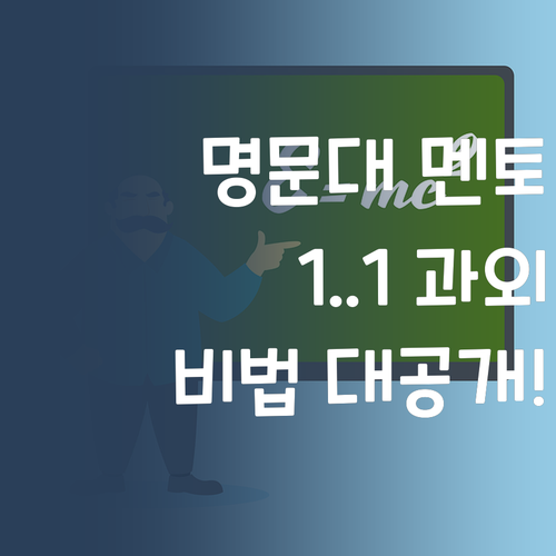명문대 멘토가 콕! 찍어주는 1:1 과외 비법 대공개!