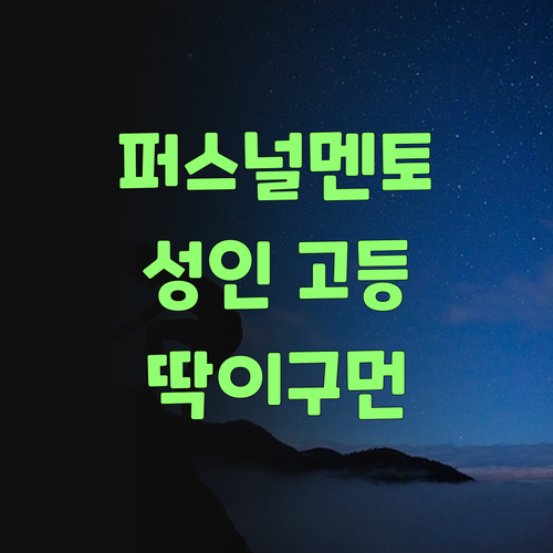 아따, 퍼스널멘토? 성인 고등 과학, 딱이구먼이라..