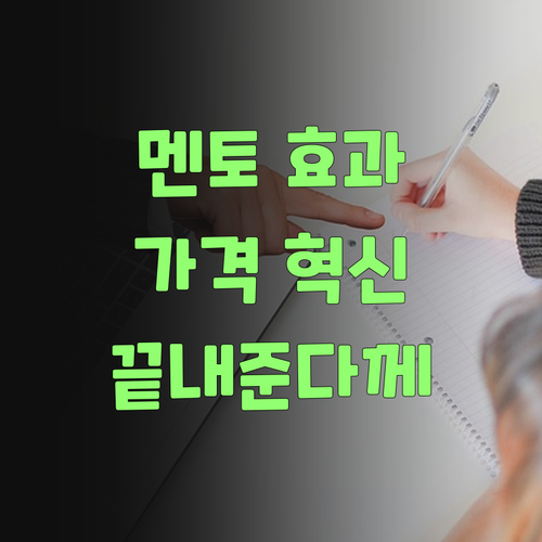 퍼스널멘토, 학원보다 싸고 효과는 끝내준다니께! ..