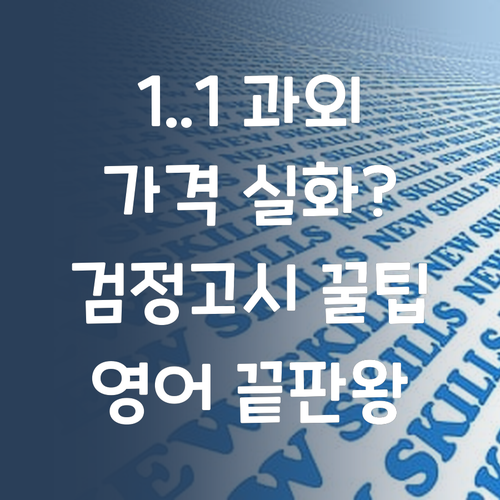 1:1 맞춤 과외인데 이 가격 실화 검정고시 영어 끝판왕