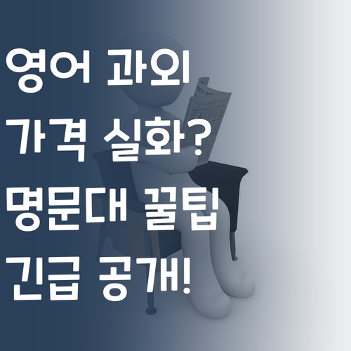 영어 과외, 이 가격 실화? 명문대 꿀팁 긴급 공개!
