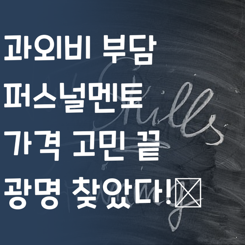 1:1 과외, 가격 부담? 퍼스널멘토 알고 광명 찾았잖아요!✨