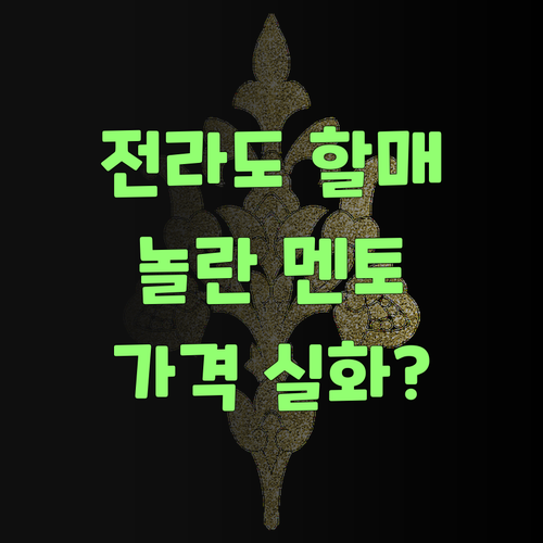 전라도 할매도 놀란 퍼스널멘토! 이 가격 실화요?..