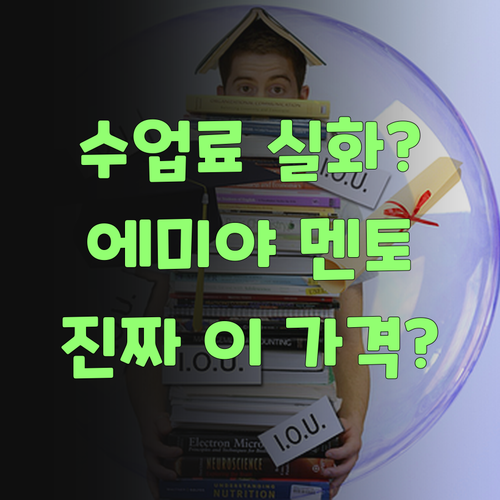 에미야, 퍼스널멘토 수업료가 진짜 이 가격 맞냐?