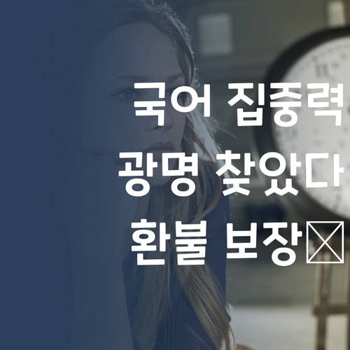 국어 집중력, 퍼스널멘토 만나고 광명 찾았다! ✨ (전액 환불 보장)