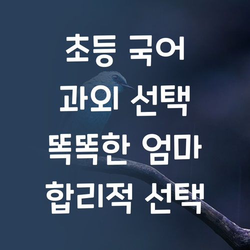 똑똑한 엄마는 안다! 초등 국어 과외의 합리적인 선택!