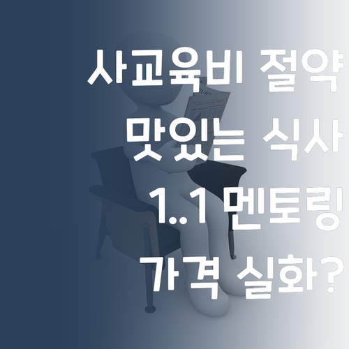 사교육비 아껴서 맛있는 거 먹자! 😋 1:1 멘토링, 가격 실화?!