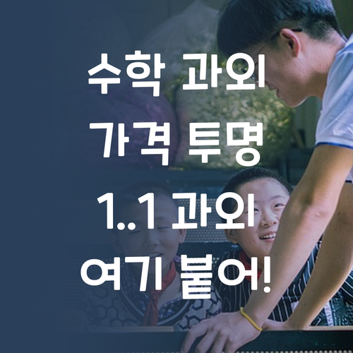 고등 수학, 가격 투명한 1:1 과외 찾아요? 여기여기 붙어라!