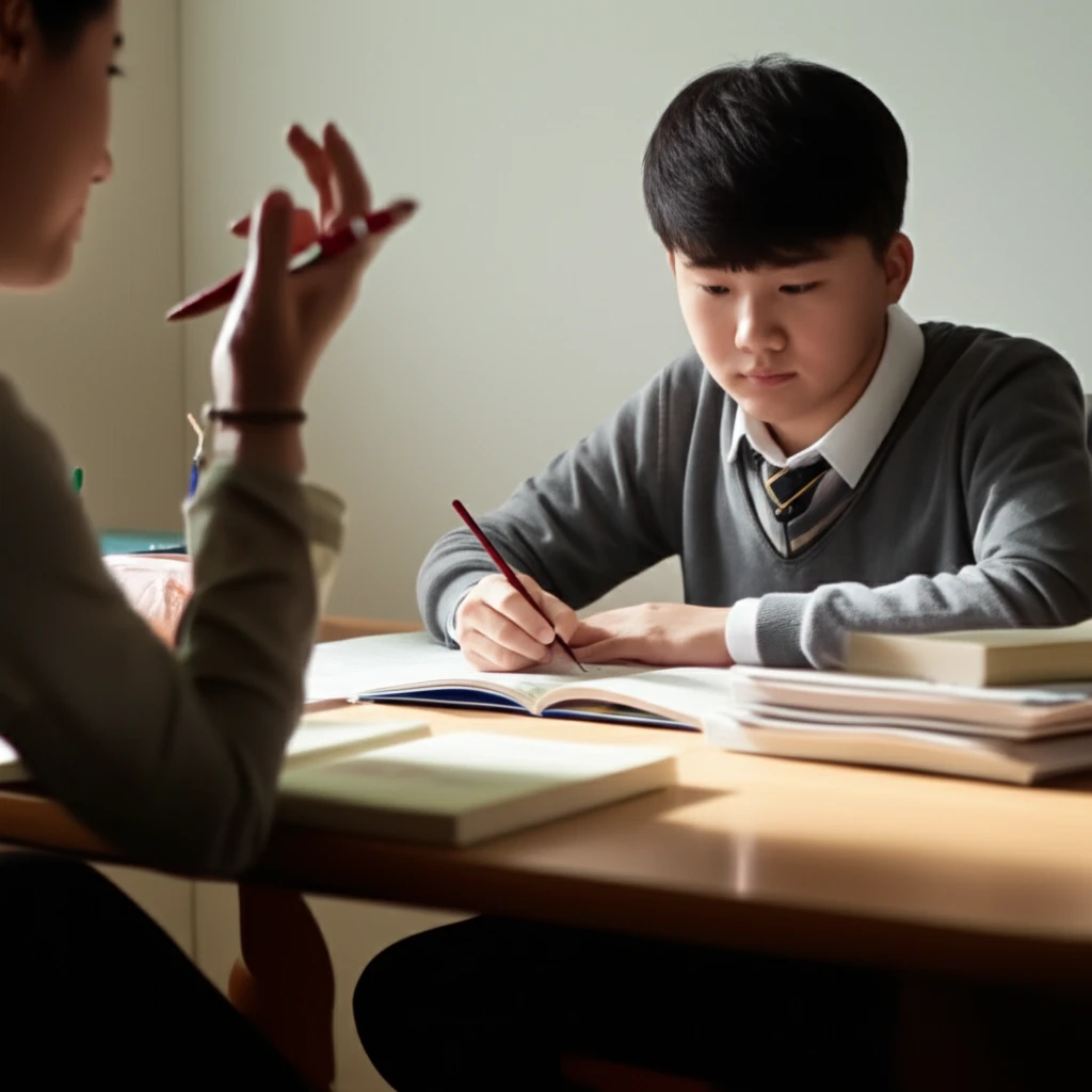 학생과 멘토가 화상으로 영어 과외를 하는 모습