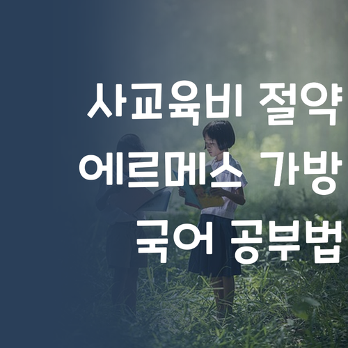 사교육비 아껴, 에르메스 가방 get?! 국어 공부법!