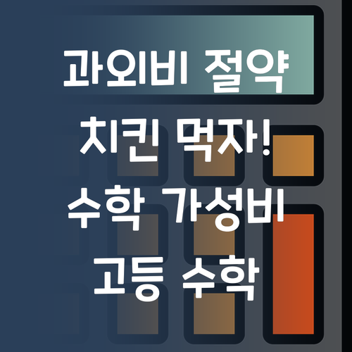 과외비 아껴서 치킨 먹자! 고등 수학, 가성비 갑!