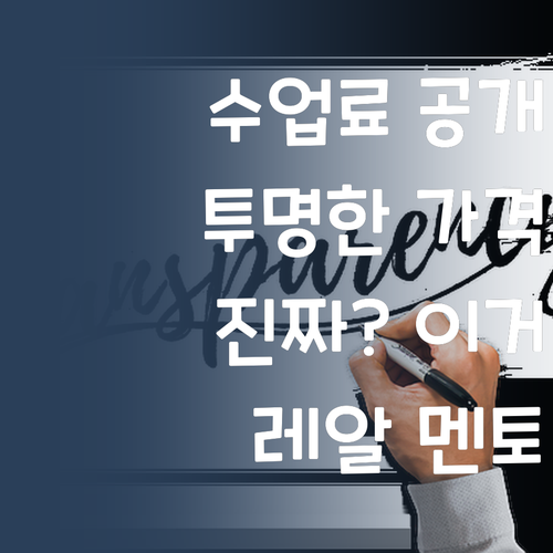 투명한 수업료? 자신있어요! 퍼스널멘토 가격 공개! (놀라지마세요)
