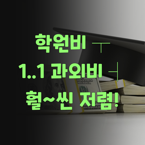 비싼 학원 맴 상했는디.. 1:1 과외가 이리 쌀 줄은 몰랐소!