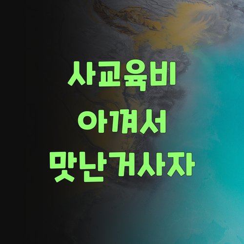 사교육비 아껴서 우리 아그 맛난 거 사주자! 1:1 과외 최저가?