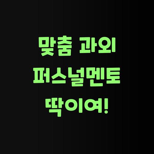 우리 아그 맞춤 과외 찾능겨? 퍼스널멘토가 딱이여!..
