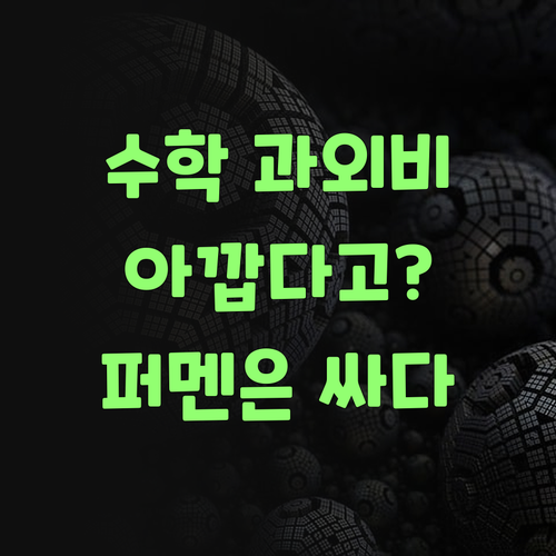 수학 과외비 아깝다고? 퍼스널멘토는 억수로 싸당께..