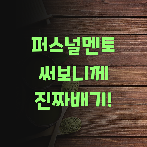 퍼스널멘토, 써보니께 진짜배기! 이 가격에 이런 교육은 첨이여!..