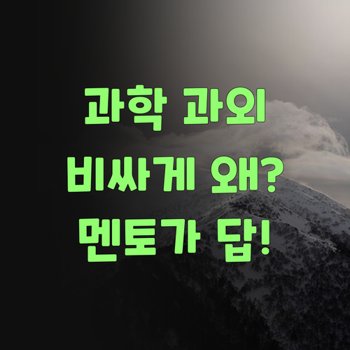고등 과학 과외, 비싸게 왜 혀? 퍼스널멘토가 답이여! ..