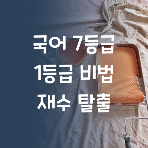 국어 7등급 언니의 1등급 비법 쉿! 너만 알고 재수 탈출하자