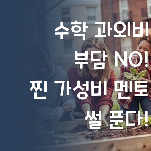 수학 과외, 가격 부담은 이제 놉! 찐 가성비 멘토 썰 푼다