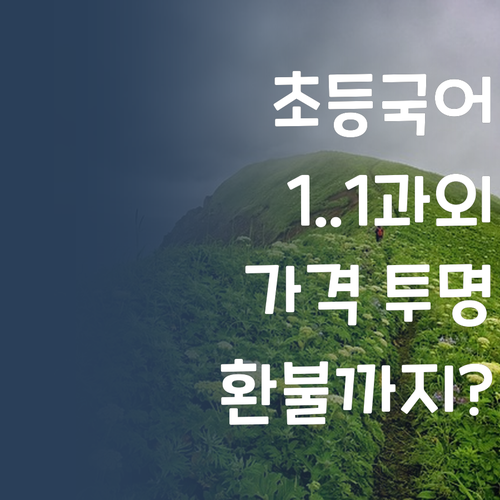 가격 투명! 초등 국어 1:1 과외, 환불까지? 대박!