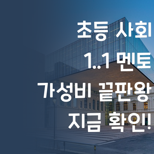 엥? 초등 사회 1:1 멘토가 이렇게 싸? 가성비 끝판왕, 지금 바로 확인!