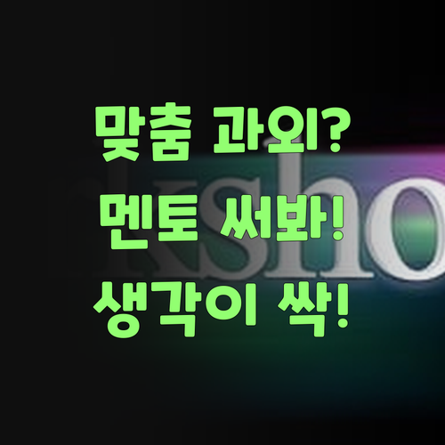 맞춤 과외가 뭐 별거겄어? 퍼스널멘토 써보면 생각이 싹 바뀐당께..