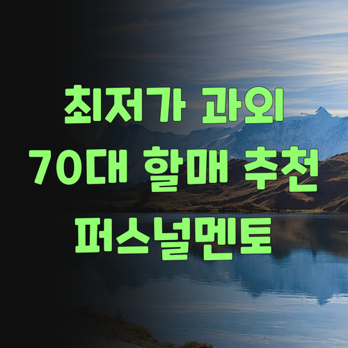 진짜 최저가 1:1 과외는 여기! 70대 할매가 강추하는 퍼스널멘토여~