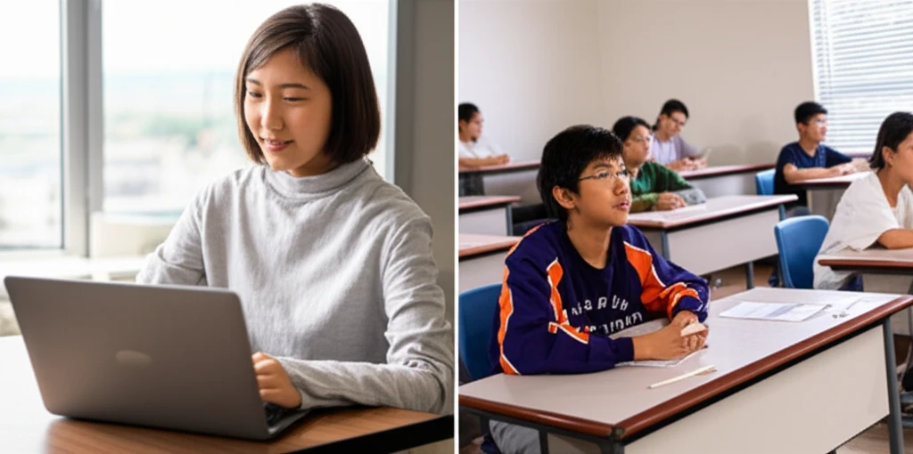 학생과 멘토의 1:1 화상 과외 모습