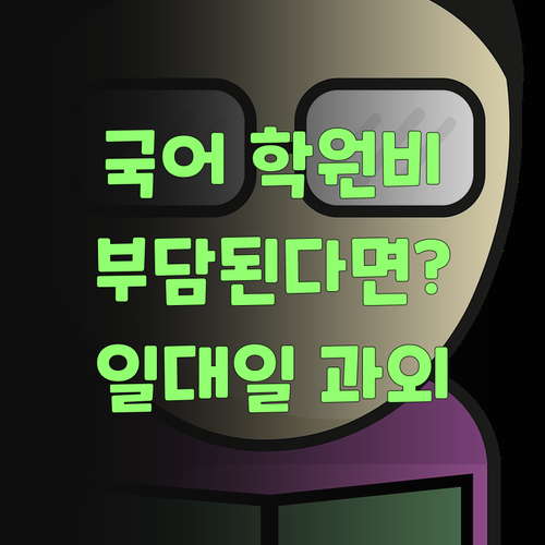 국어 학원비 부담? 퍼스널멘토 1:1 과외가 답이여..