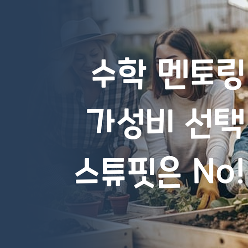 수학 멘토링, 비싸면 스튜핏! 😜 합리적인 선택은?!