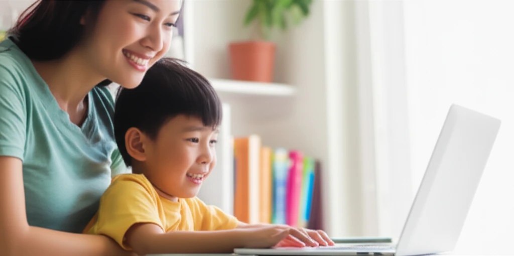 화상 과외를 하는 선생님과 학생의 모습