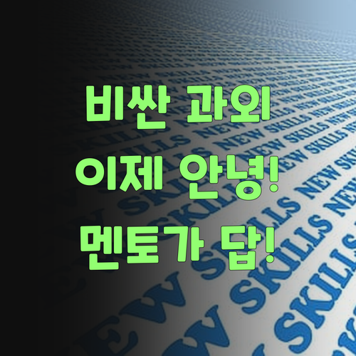 비싼 과외, 이젠 안녕! 퍼스널멘토가 답이여!..