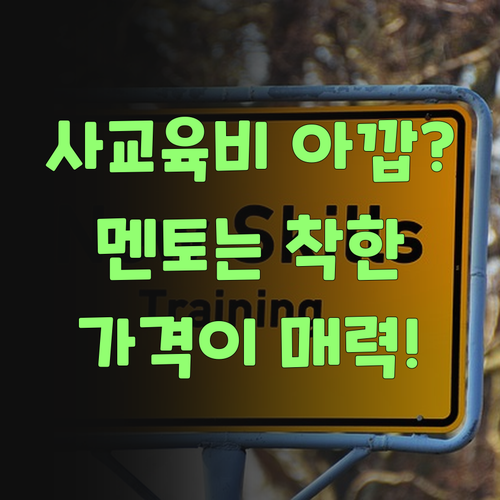 사교육비 아깝다고? 퍼스널멘토는 가격도 착하당께..