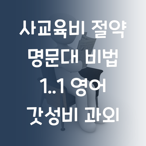 사교육비 아껴 명문대? 1:1 영어 과외 갓성비 비법!