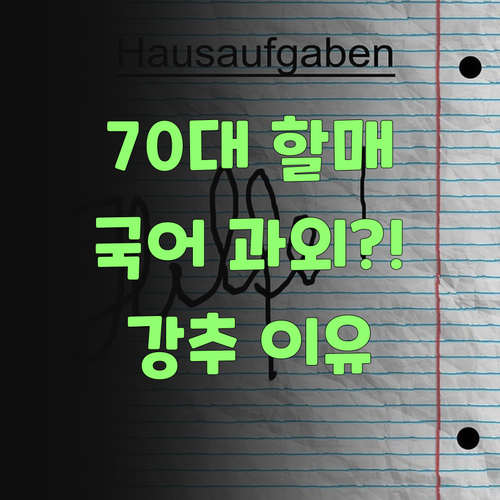 에미야, 국어 과외 어디가 좋겄냐? 70대 할매가 퍼스널멘토 강추하는 이유..