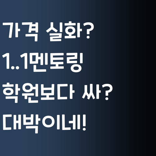 가격 실화?! 퍼스널멘토, 학원보다 싼데 1:1이라니! 대박!