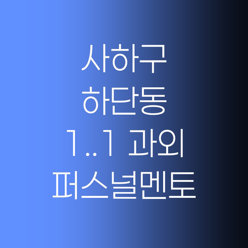 사하구 하단동 1:1 과외, 퍼스널멘토가 답이여! 얼른 와보랑께..