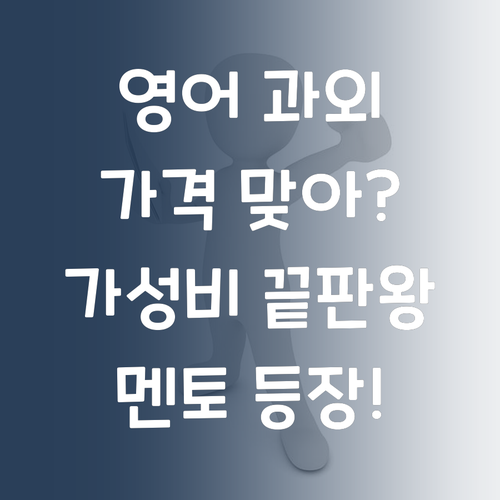 영어 과외, 이 가격 맞아?! 가성비 끝판왕 멘토 등장!