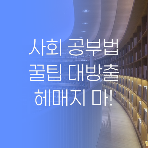 얘들아, 사회 공부법 몰라 헤매지 마! 🤦♀️ 멘토 언니가 꿀팁 대방출!