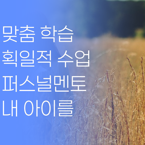 🎯 획일적 수업은 🚫! 내 아이 맞춤 학습법, 퍼스널멘토에서 찾자!