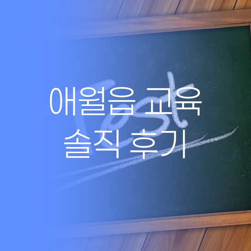 애월읍 교육 혁명! 1:1 퍼스널멘토, 과연 효과 있을까? (솔직후기)
