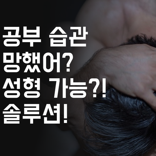 공부 습관 망? 퍼스널멘토 솔루션! 습관 성형 가능?!